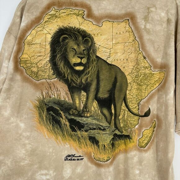 Vintage 1994 Liquid Blue MGM Grand Lion Mens 2X T-Shirt All Over Graphic - Picture 13 of 13